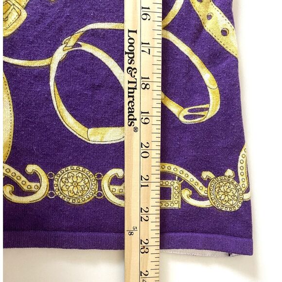 J McLaughlin Purple Gold Button Down Cotton Blend Cardigan Layered Sweater Sz XS - Picture 10 of 11